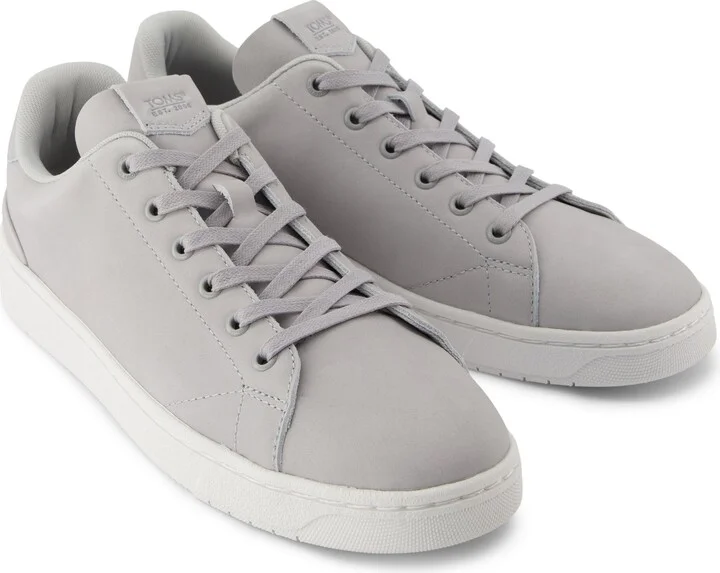TRVL LITE Light Gray Leather Lace Up Sneaker - Image 2