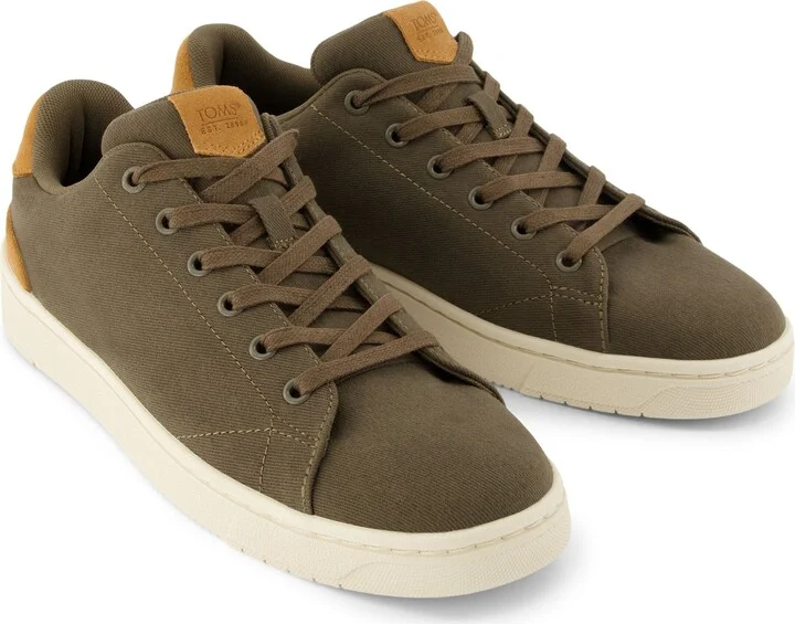 TRVL LITE Olive Recycled Cotton Sneaker - Image 2