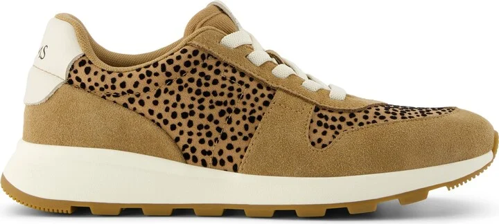 TRVL LITE Retro Runner Brown Mini Cheetah Water Repellent Sneaker