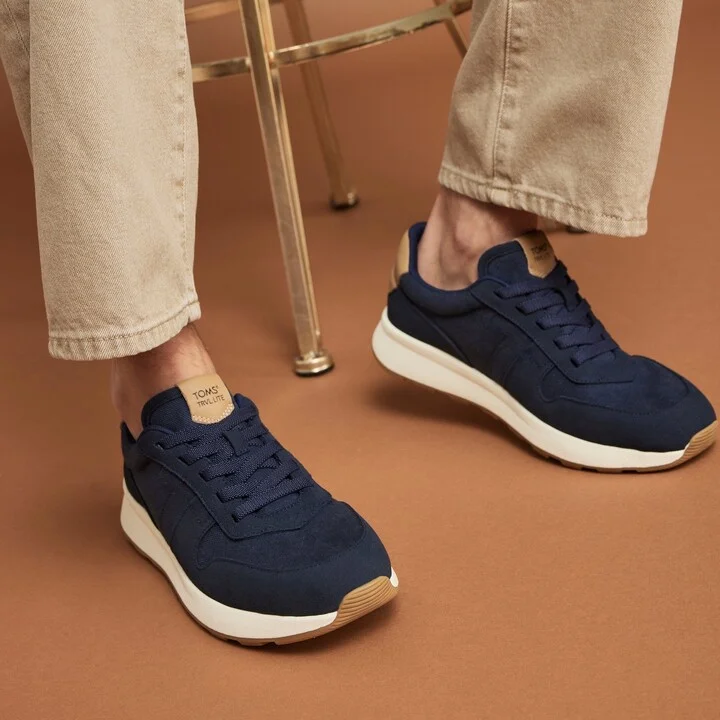 TRVL Lite Retro Runner Navy Water Repellent Sneaker - Image 2