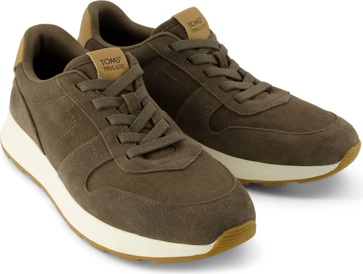 TRVL Lite Retro Runner Olive Water Repellent Sneaker - Image 2