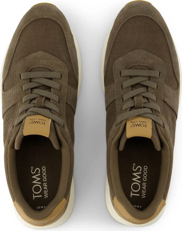 TRVL Lite Retro Runner Olive Water Repellent Sneaker - Image 4