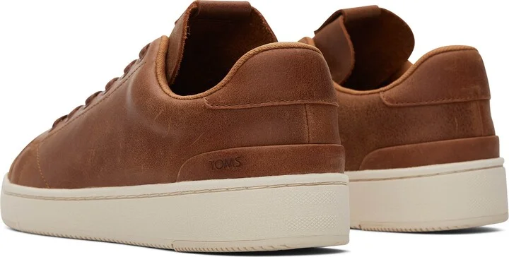 TRVL LITE Tan Leather Lace-Up Sneaker - Image 3