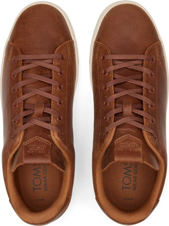 TRVL LITE Tan Leather Lace-Up Sneaker - Image 4
