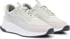 TTNM EVO suede, leather and mesh trainers with ribbed sole- Light Grey Men's Sneakers size 9