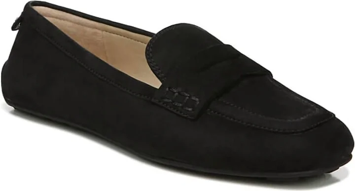 Tucker Penny Loafer In Black Suede