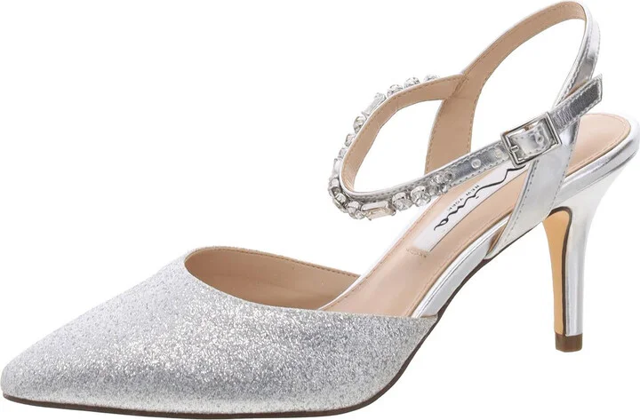 tucker Womens Satin Kitten Ankle Strap