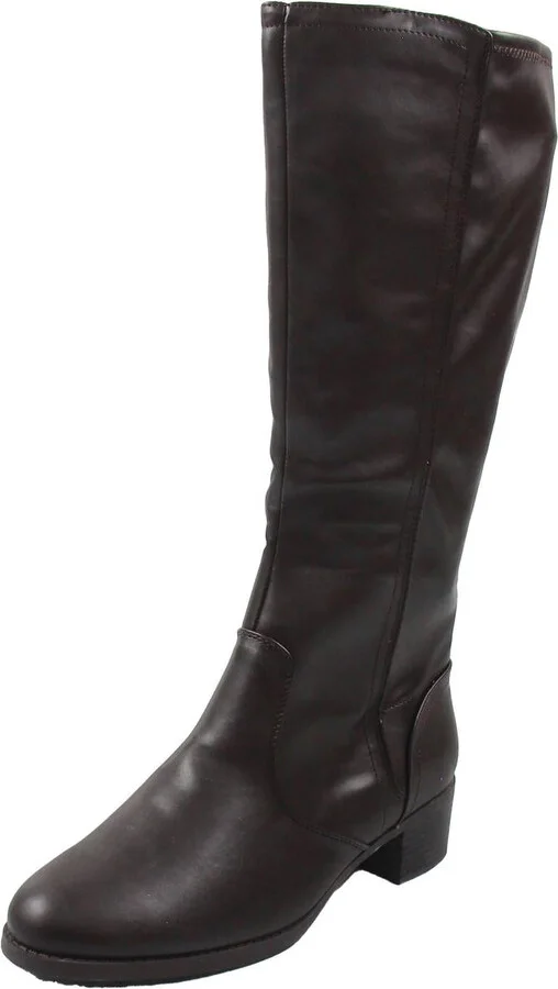 Tucker Womens Zipper Faux Leather Knee-High Boots