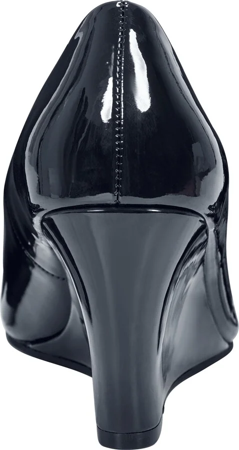 Tuff Love Peep Toe Patent Wedge Pump - Image 5