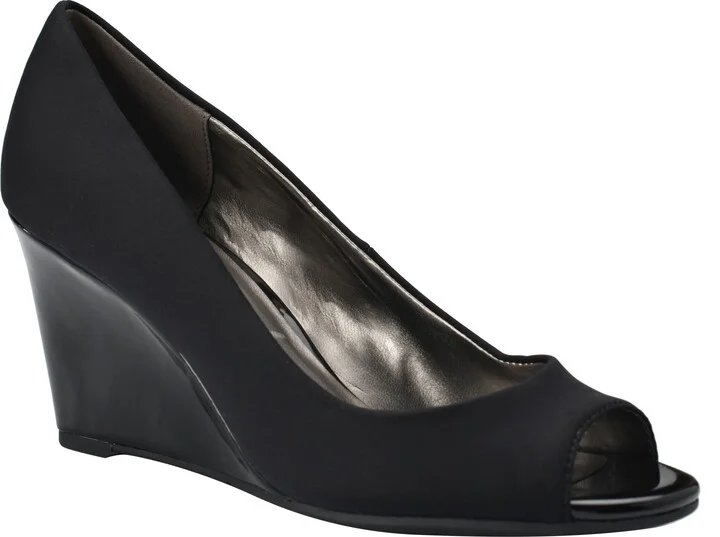 Tuff Love Peep Toe Wedge Pump