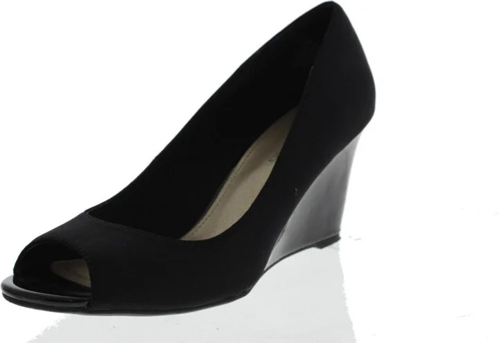 Tuff Love Womens Solid Slip On Peep-Toe Heels