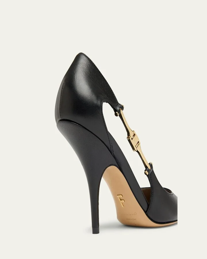 Tulip Leather Side Strap Pumps - Image 5