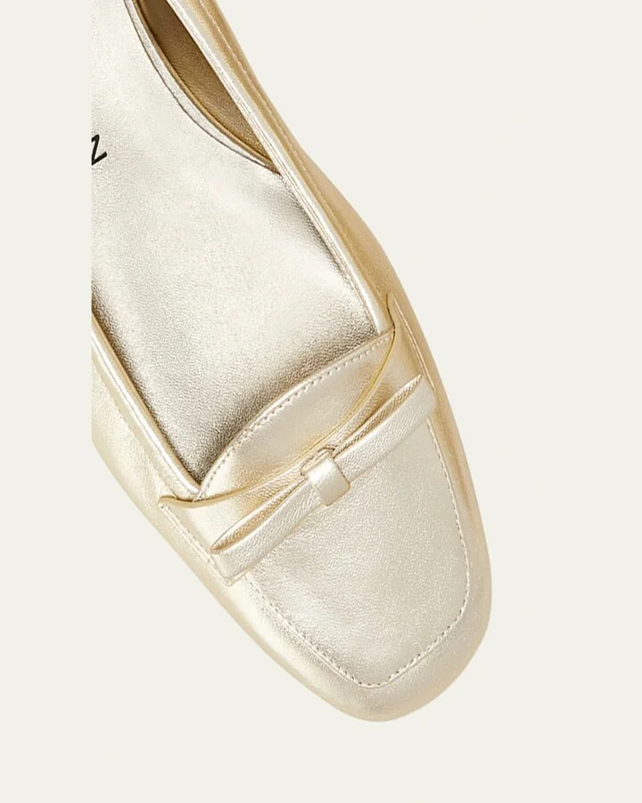 Tully Metallic Bow Ballerina Loafers - Image 2