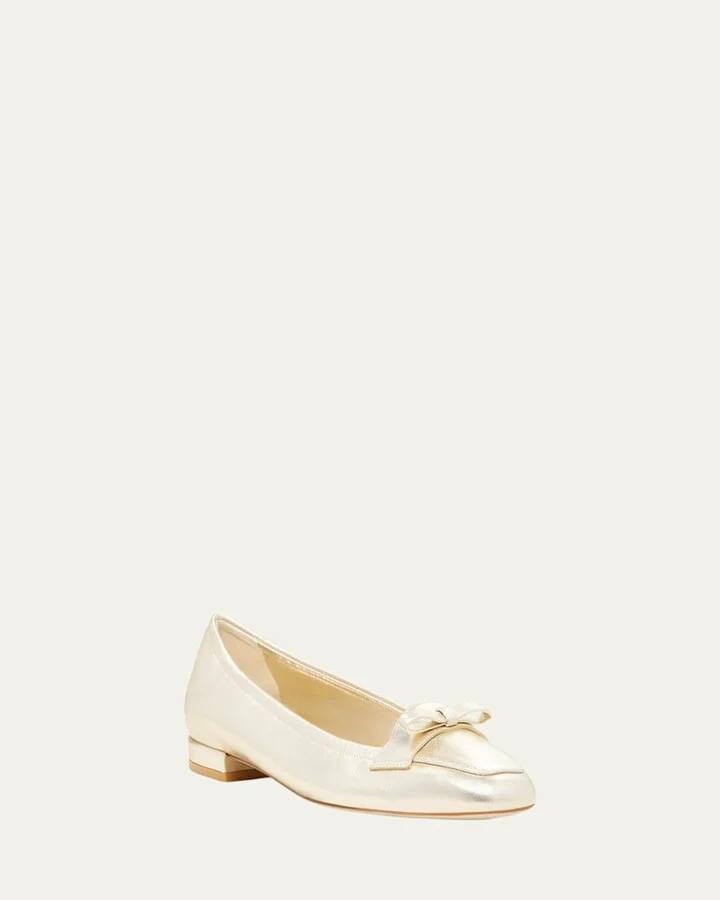 Tully Metallic Bow Ballerina Loafers - Image 3