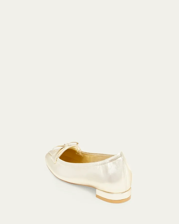 Tully Metallic Bow Ballerina Loafers - Image 4