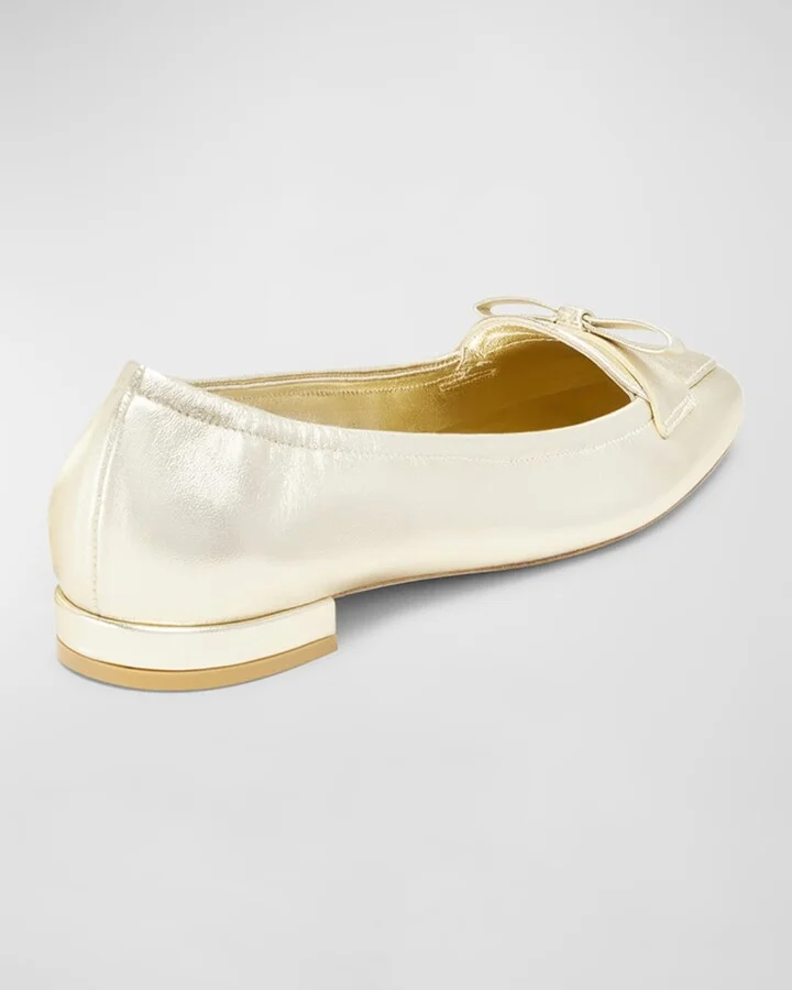 Tully Metallic Bow Ballerina Loafers - Image 2