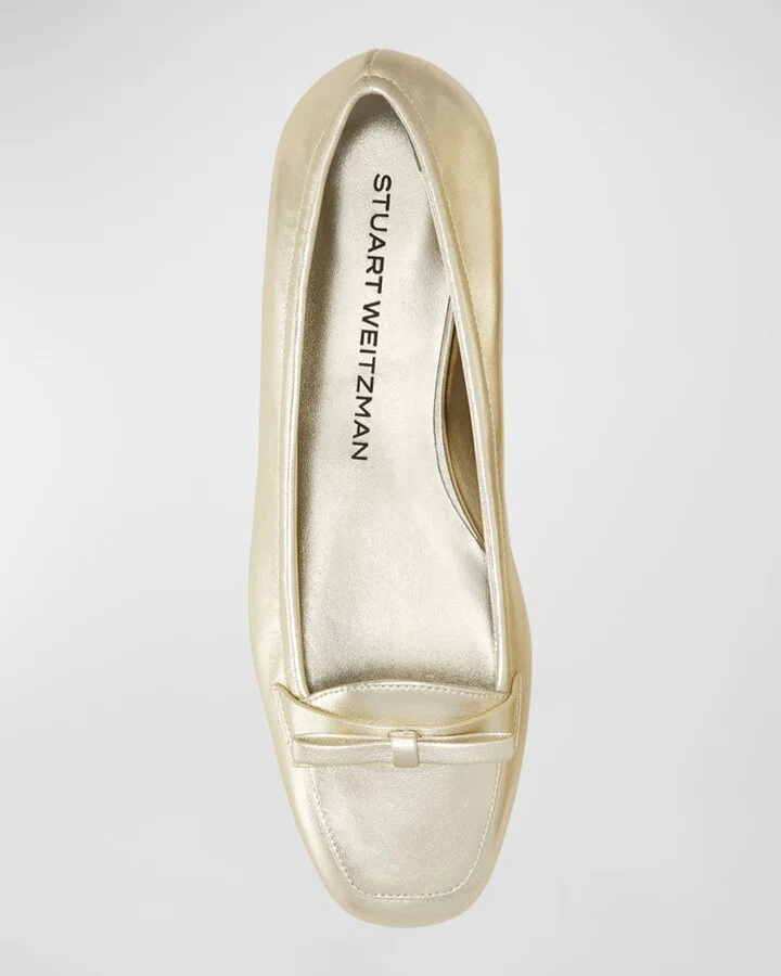 Tully Metallic Bow Ballerina Loafers - Image 3