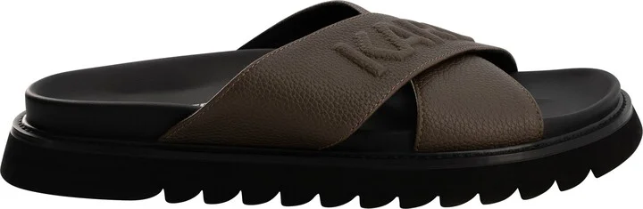 Tumbled Leather Crisscross Slide Sandal - Image 3