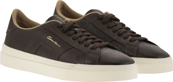 Tumbled Leather Double Buckle Trainer - Image 4