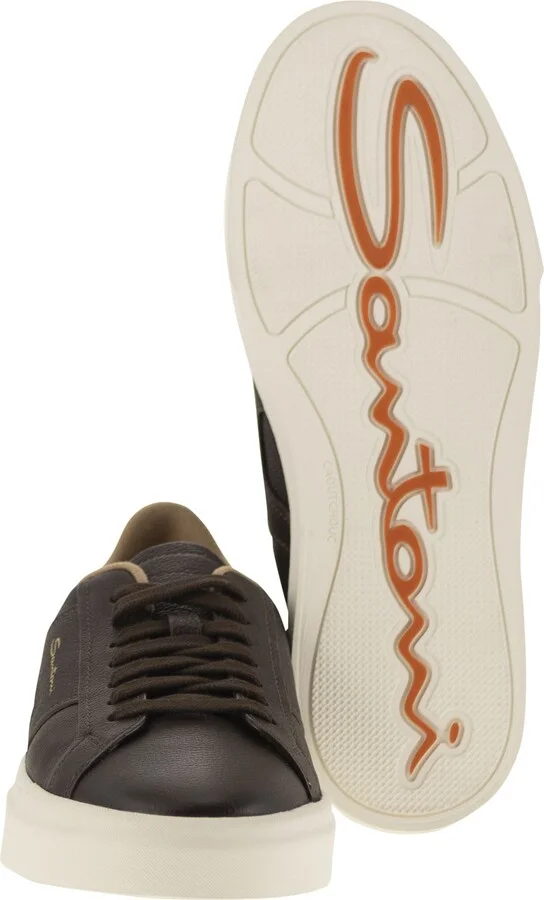 Tumbled Leather Double Buckle Trainer - Image 5