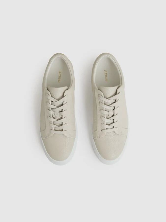 Tumbled-leather Low-top Trainers - Image 4