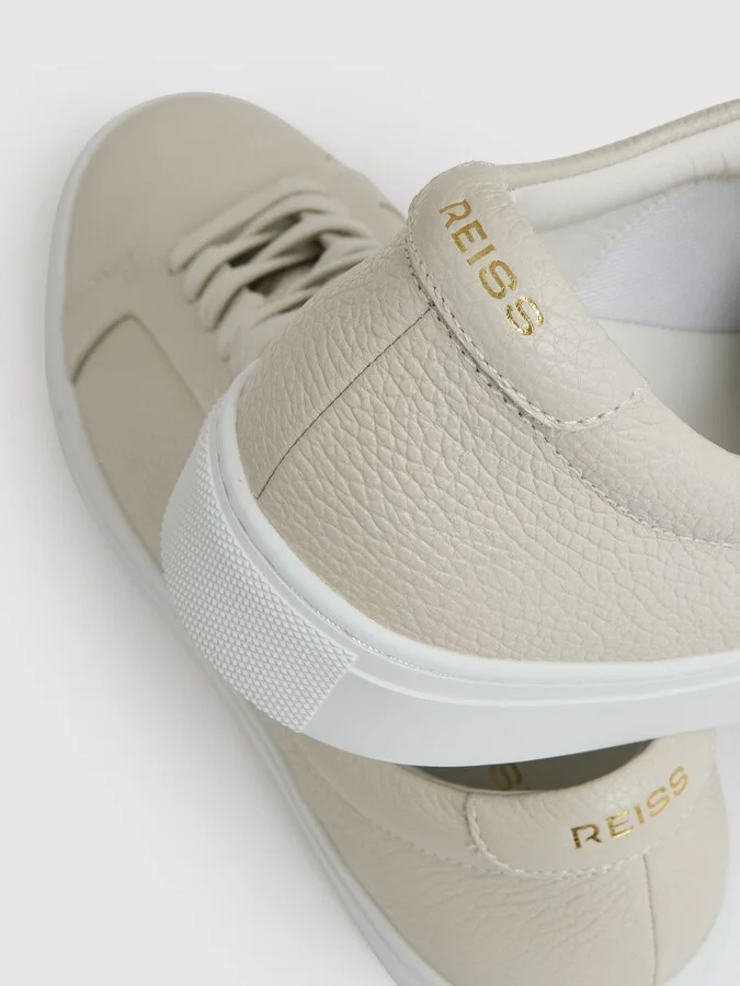 Tumbled-leather Low-top Trainers - Image 5