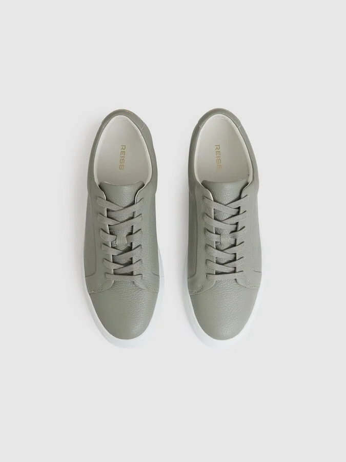 Tumbled-leather Low-top Trainers - Image 3