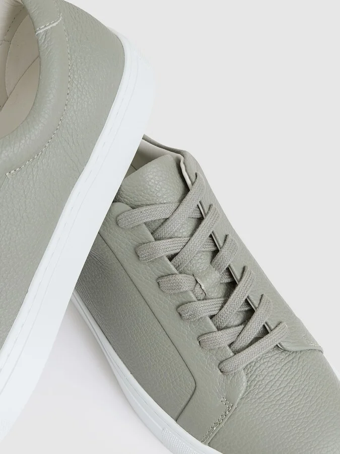 Tumbled-leather Low-top Trainers - Image 4