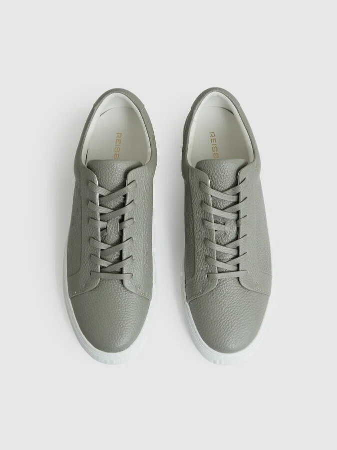Tumbled-leather Low-top Trainers - Image 2