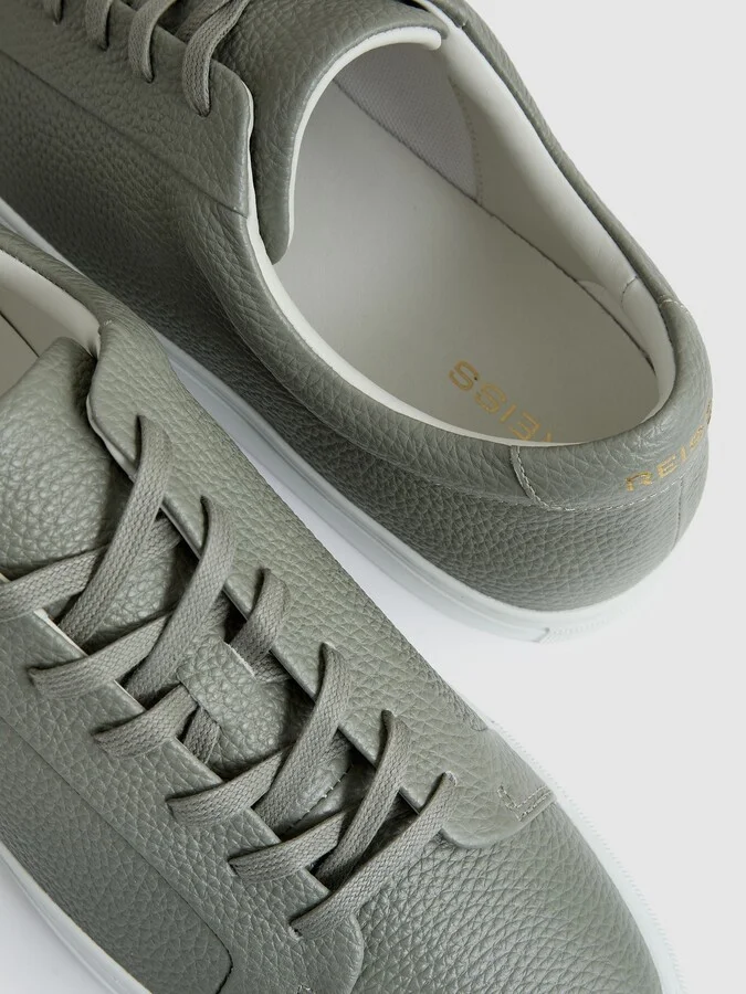 Tumbled-leather Low-top Trainers - Image 4