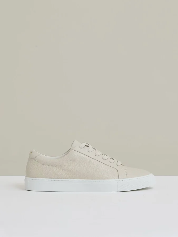 Tumbled-leather Low-top Trainers