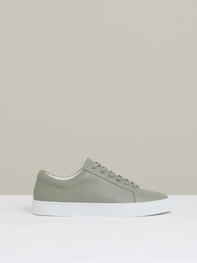 Tumbled-leather Low-top Trainers
