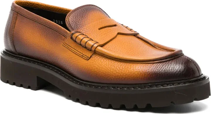 Tumbled pebbled leather loafers - Image 2