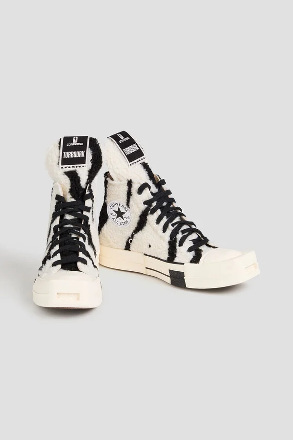 Turbodrk zebra-print faux fur high-top sneakers - Image 2