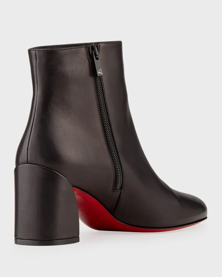 Turela Leather Side-Zip Red Sole Booties - Image 11
