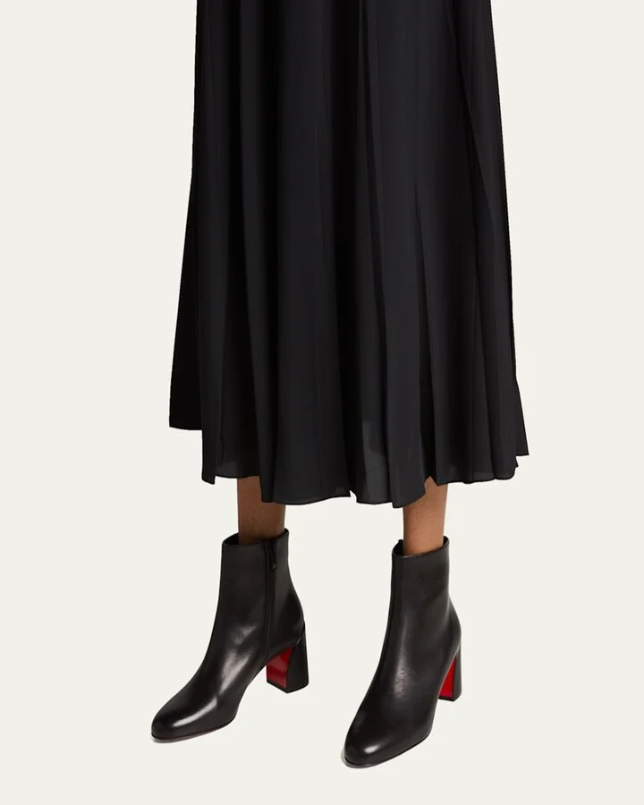 Turela Leather Side-Zip Red Sole Booties - Image 2
