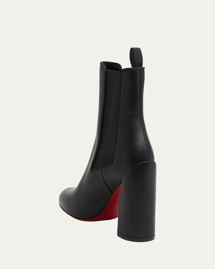 Turelastic Leather Red Sole Ankle Booties - Image 5