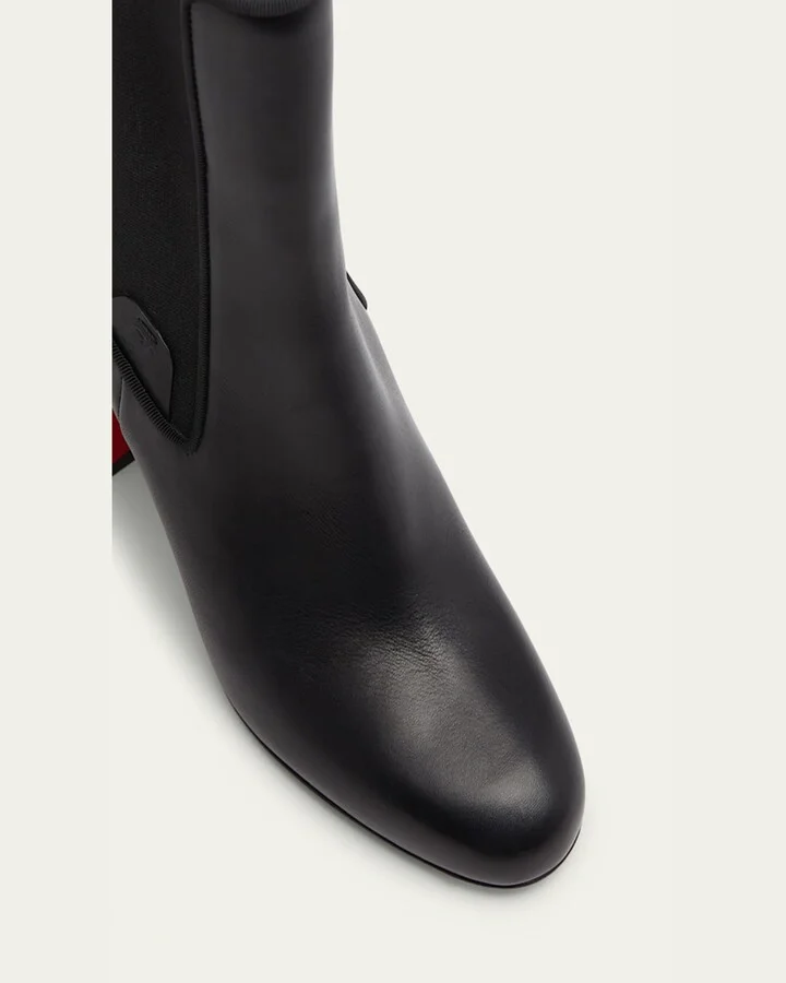 Turelastic Leather Red Sole Ankle Booties - Image 11