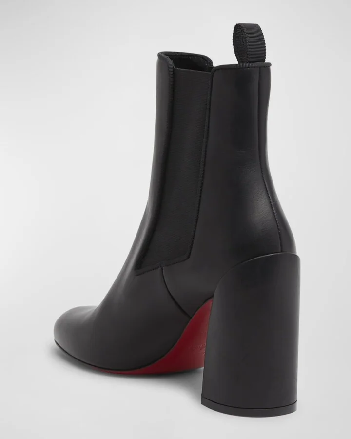 Turelastic Leather Red Sole Ankle Booties - Image 2