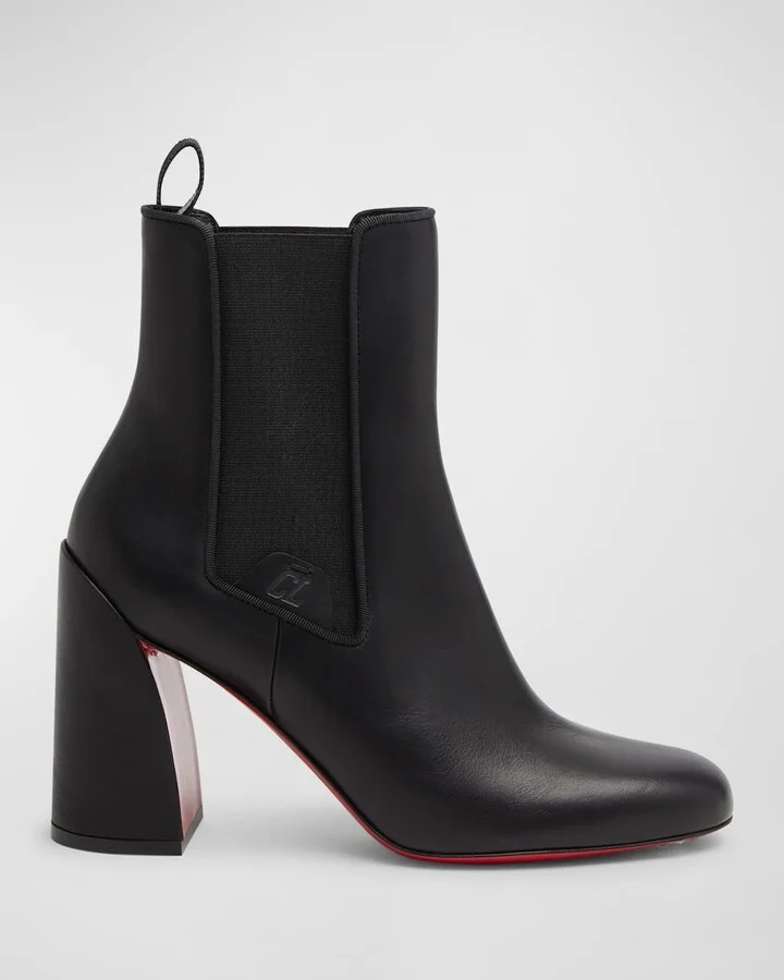 Turelastic Leather Red Sole Ankle Booties
