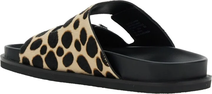 'turnlock' Brown Sandals With Double Strap And Leopard Print In Leather Woman - Image 2