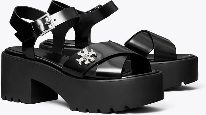 Turnlock Lug Heeled Sandal