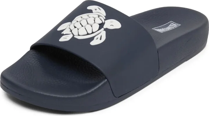 Turtle-print flip flops