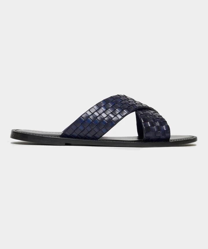 Tuscan Leather Woven Crisscross Sandal