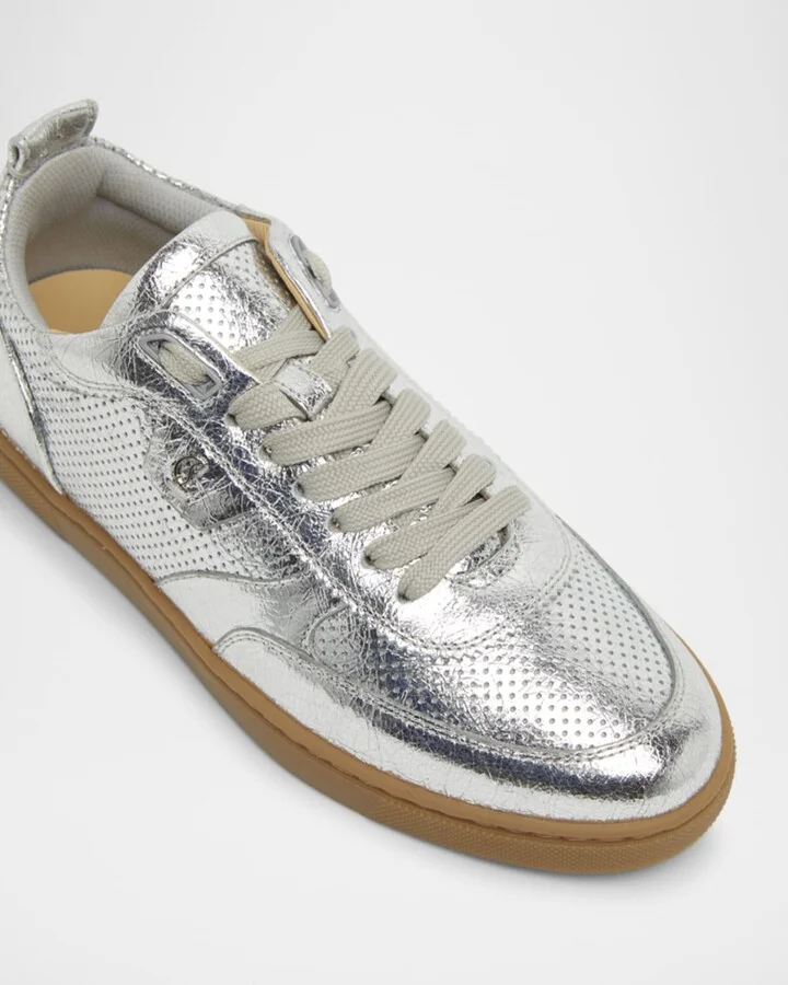 Tutti Rui Donna Metallic Red Sole Sneakers - Image 2