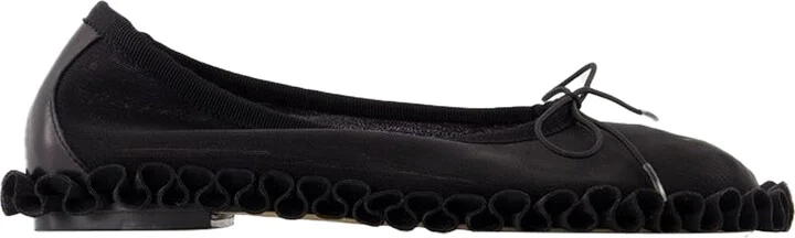 Tutu Frill Ballerinas - Simone Rocha - Mesh - Black