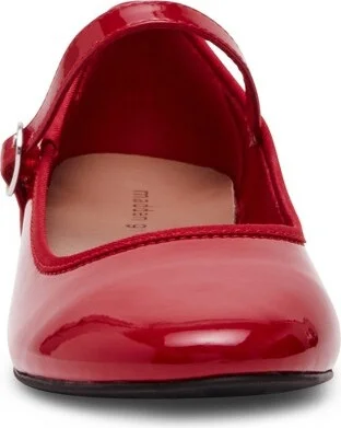 Tutuu Block-Heel Mary Jane Flats - - Red Pat - Image 3