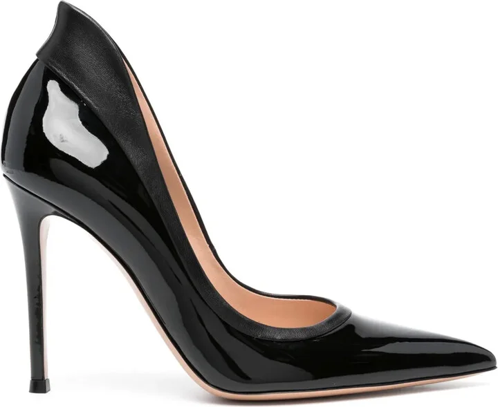 Tuxedo 100mm leather pumps