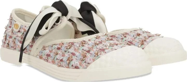 Tweed Bow Sneakers - Image 2