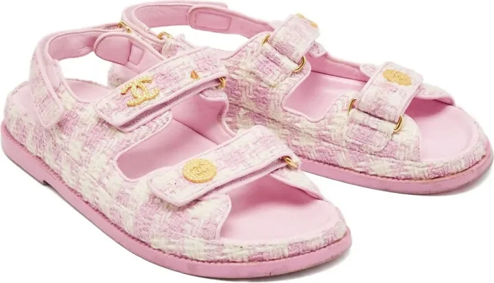 Tweed Flat Sandals - Image 2